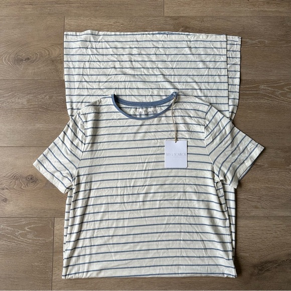 New Mus & Bombon Bornan Raya Azul Maxi Striped Dress  Sz S Viscose - Picture 6 of 12